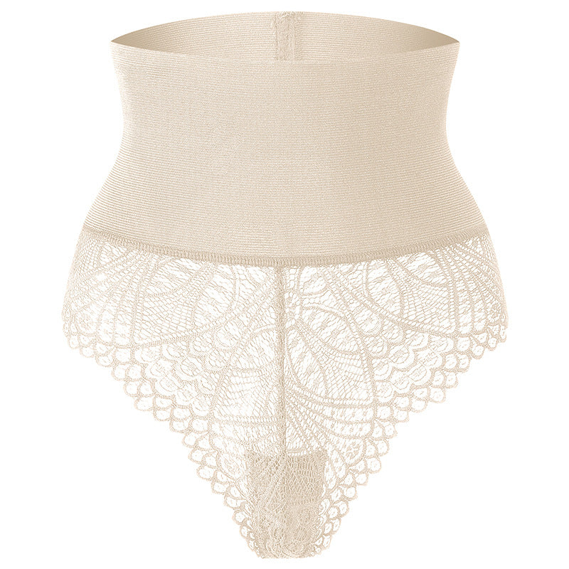 High-Waist Lace Tummy Control Shaping Thong