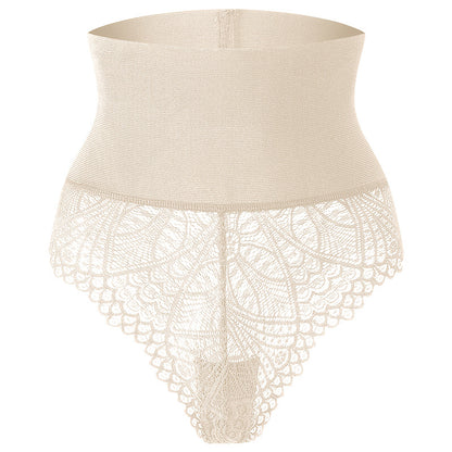 High-Waist Lace Tummy Control Shaping Thong