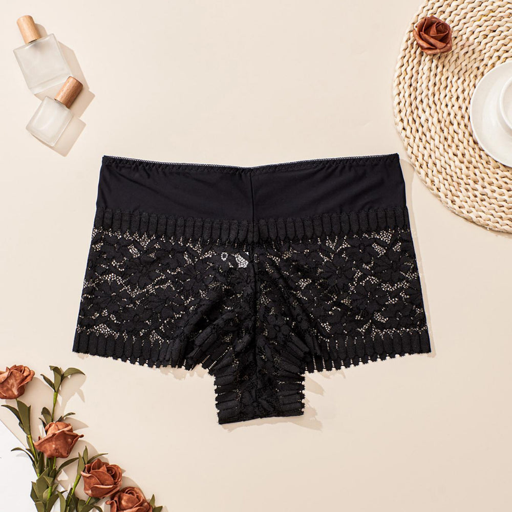 Plus Size Floral Lace Boxer Briefs