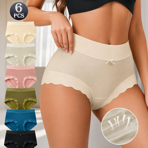 6-Pack Seamless Mid Waist Cotton Panties