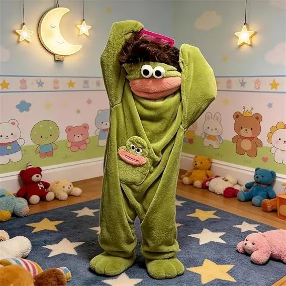 Funny Monster Oversized Blanket Hoodie Pajamas