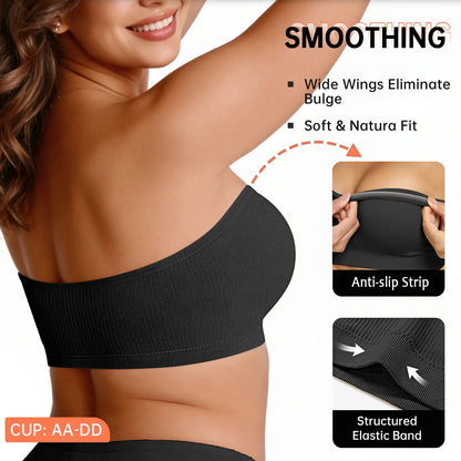 Non-Slip Bandeau Seamless Wireless Strapless Bra