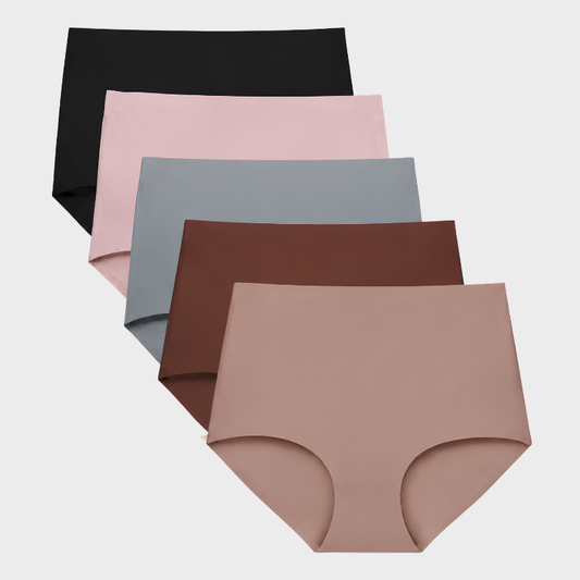 High-Waisted Seamless No Show Briefs (5-Pack)
