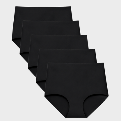 High-Waisted Seamless No Show Briefs (5-Pack)