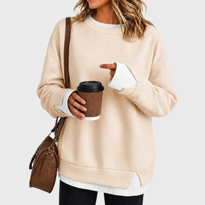 Layered Crew Neck Oversized Sweatshirt