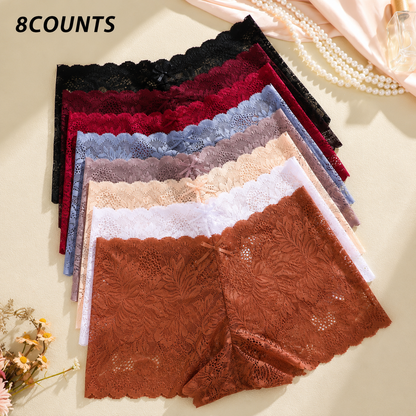 Comfy Sexy Soft Lace Boyshorts Panties Set（8 pack）