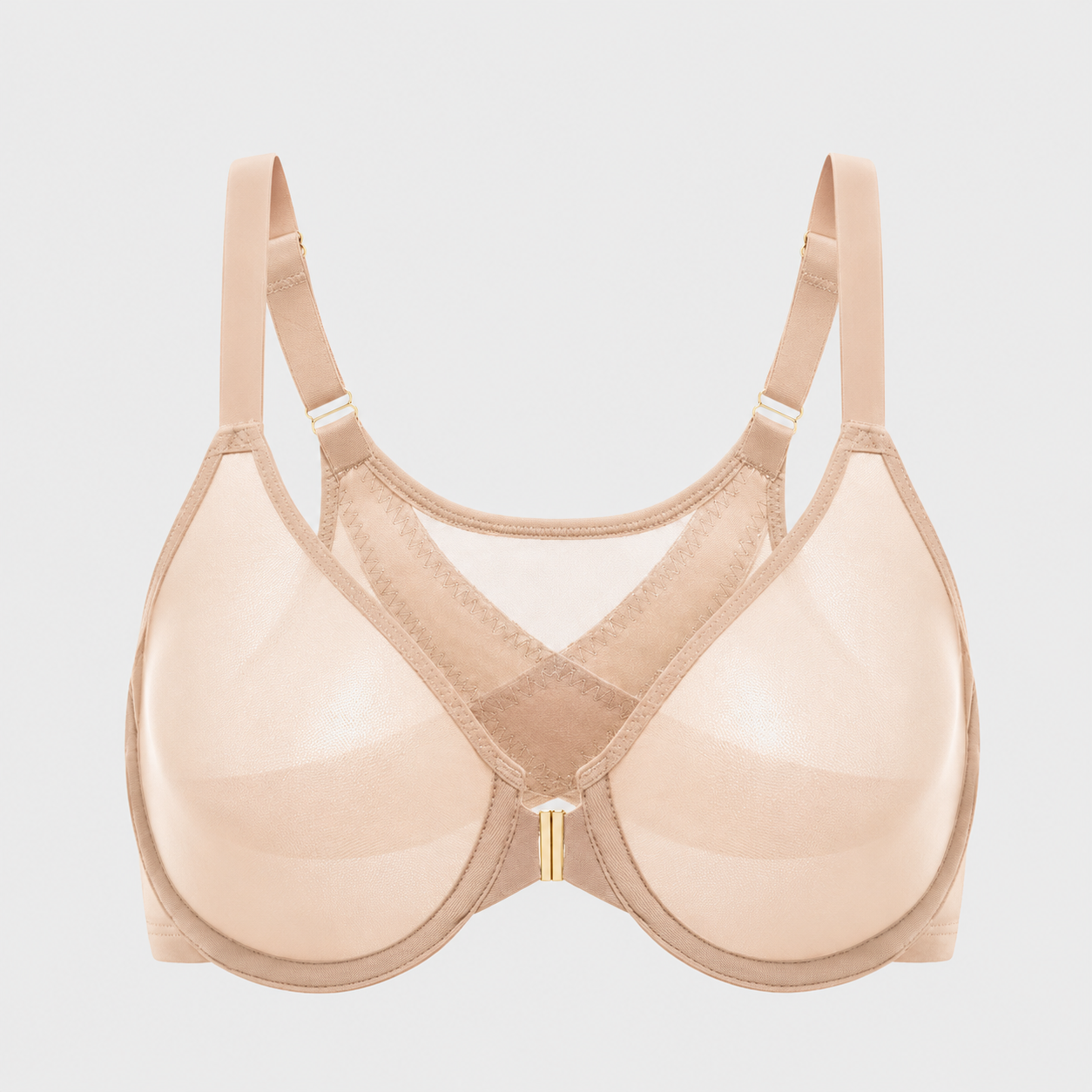 Front Closure Mesh Support Bra