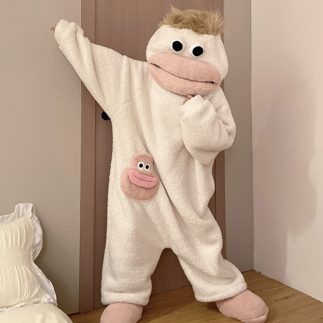 Funny Monster Oversized Blanket Hoodie Pajamas