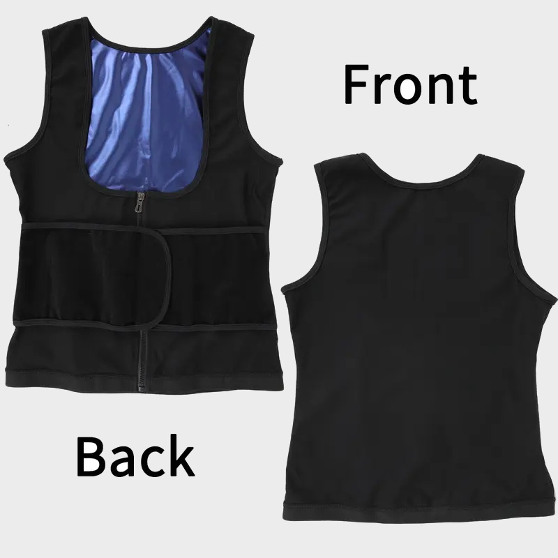 Women’s Waist Trainer Vest with Zipper – Compression Sauna Shapewear