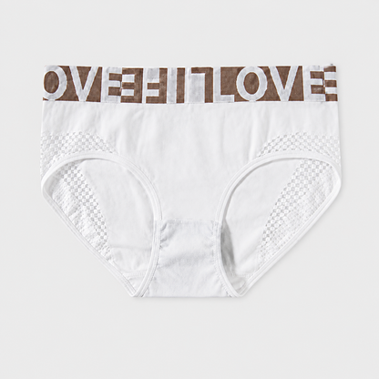 Grid Cutout Wide-Waistband Panties