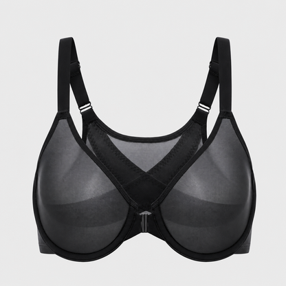 Front Closure Mesh Support Bra