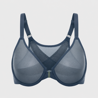 Front Closure Mesh Support Bra