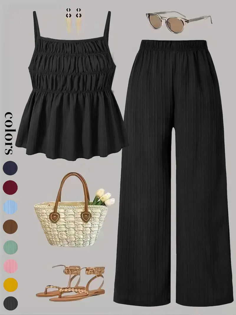 Effortless Chic Cami & Wide-Leg Pants Set