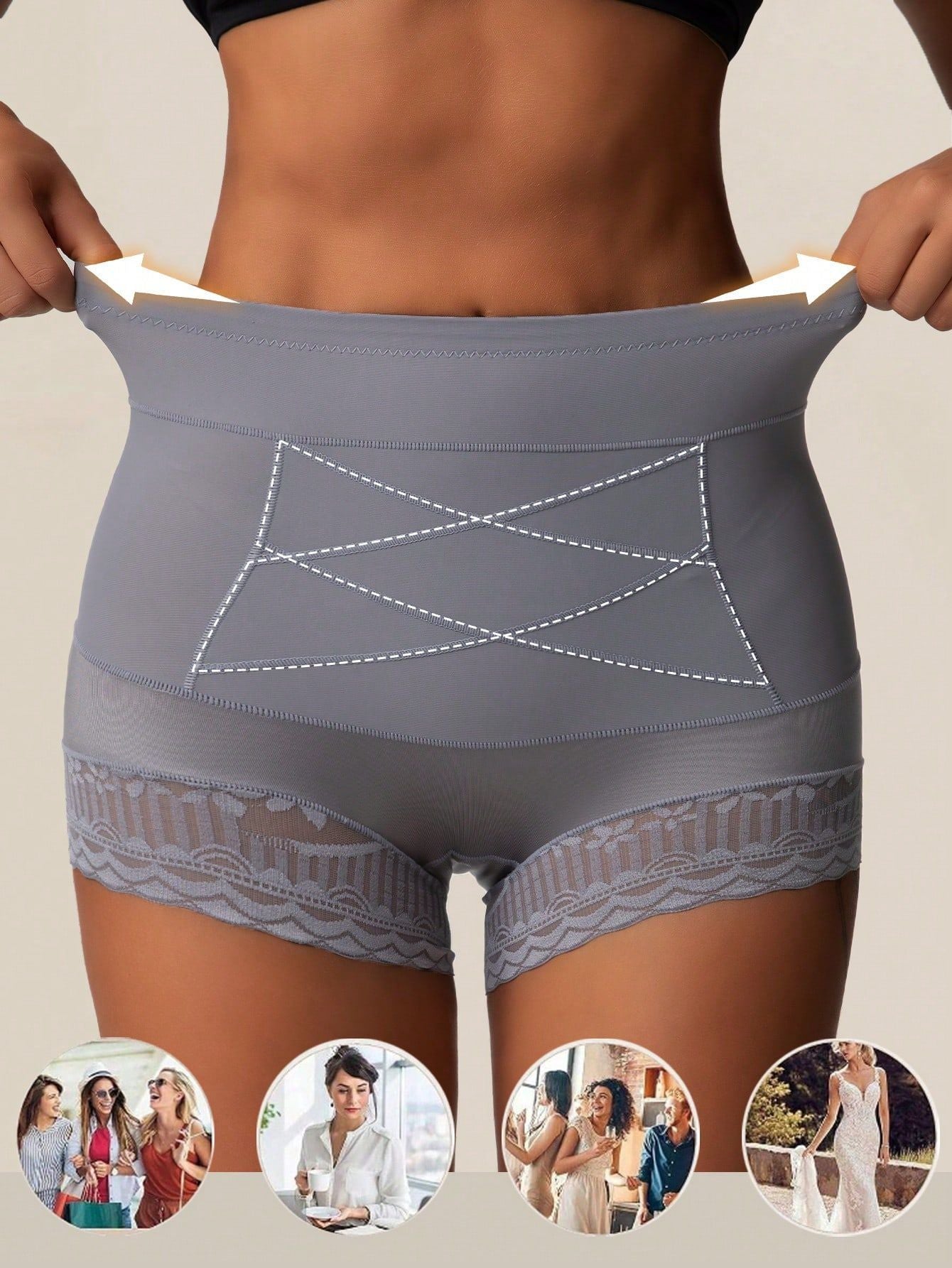 4-Pack High-Waisted Lace Sculpting Panties