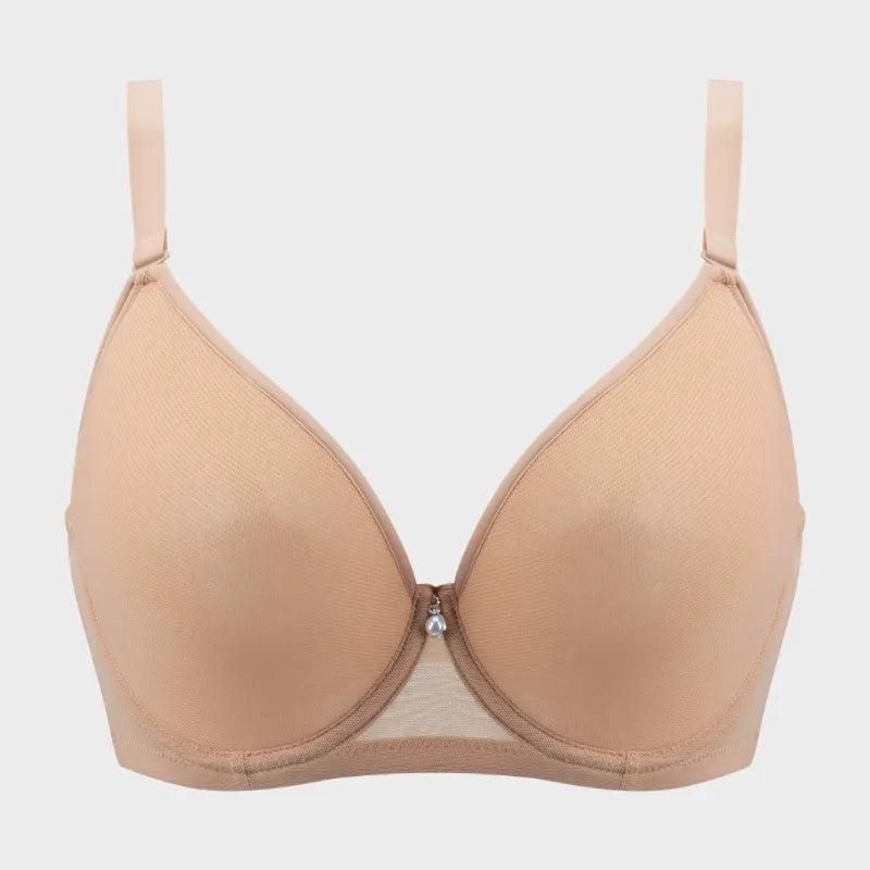 Plus Size Sheer Mesh Halter Underwire Bra