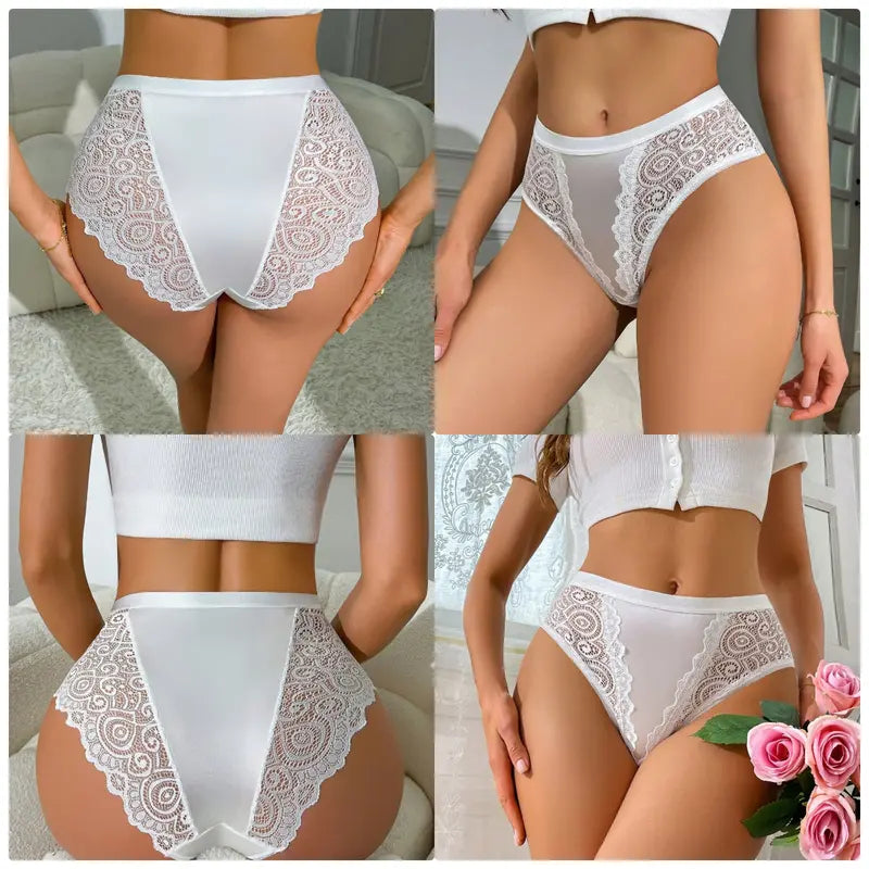 6-Pack Floral Lace Cotton Briefs