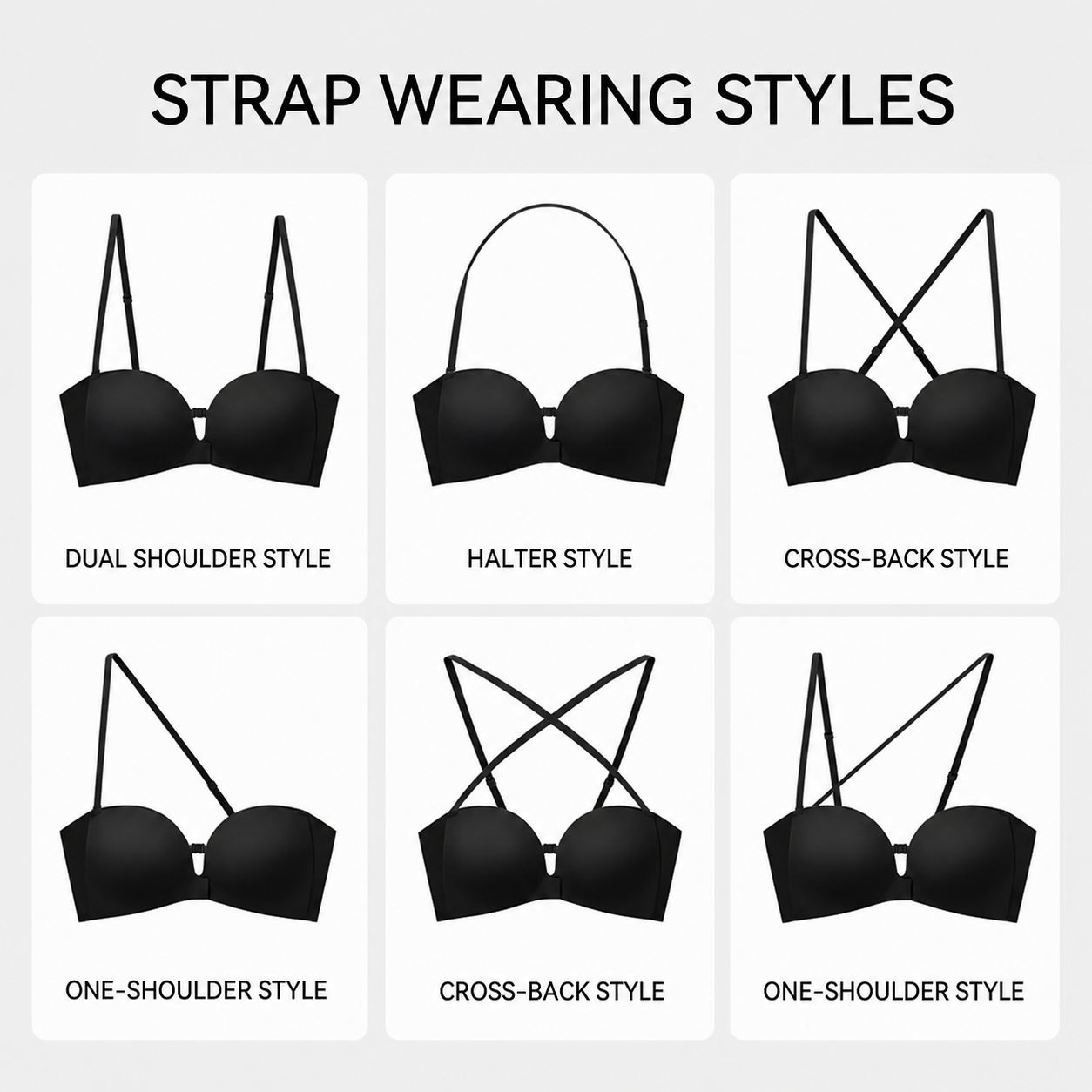 No-Slip Front Closure Push-Up Strapless Bra