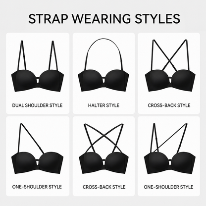 No-Slip Front Closure Push-Up Strapless Bra