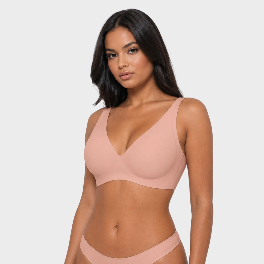 Seamless Deep V Push-Up Wireless Bra