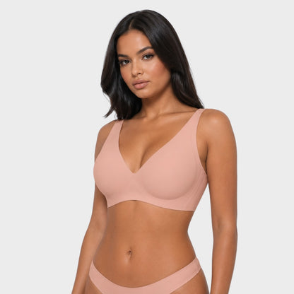 Seamless Deep V Push-Up Wireless Bra