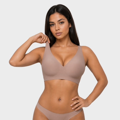 Seamless Deep V Push-Up Wireless Bra