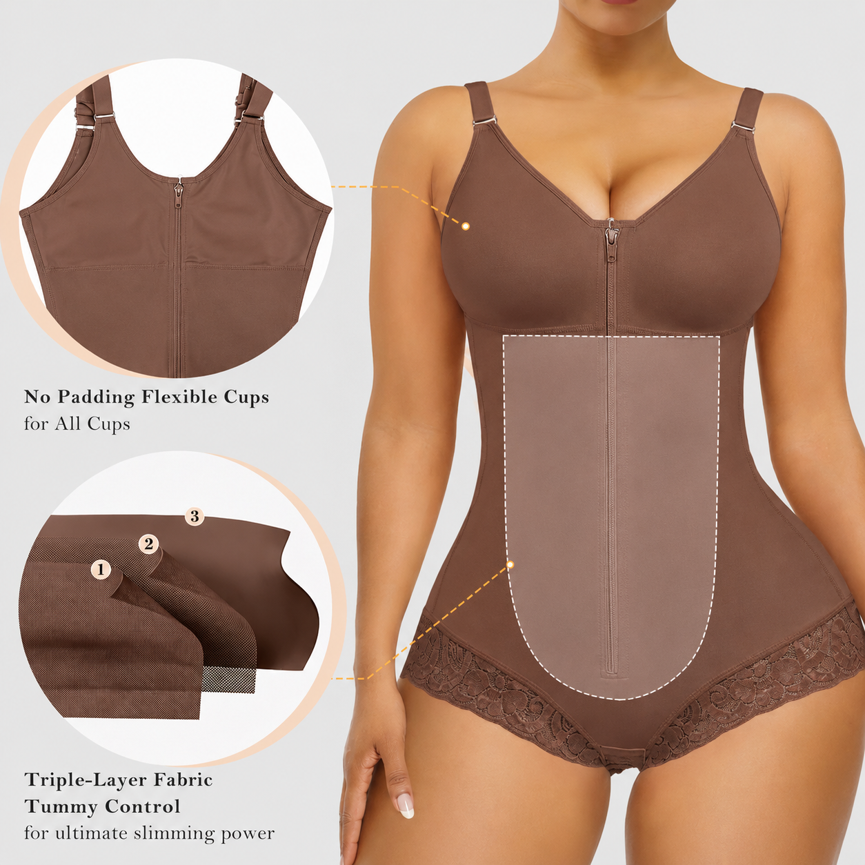Overbust Colombian Faja Shapewear for Women with Tummy Control
