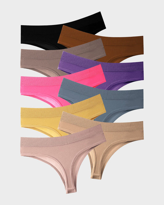 Second Skin Seamless Thongs (9 Pack)