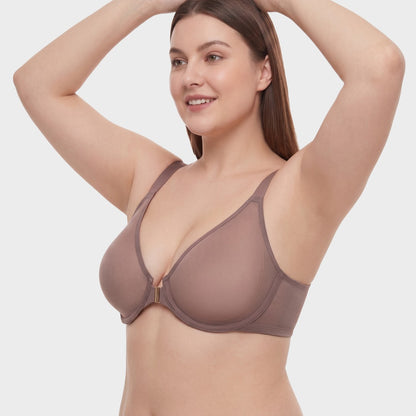 Front Closure Mesh Support Bra