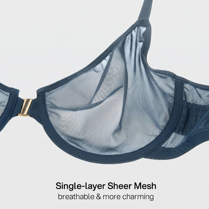 Front Closure Mesh Support Bra