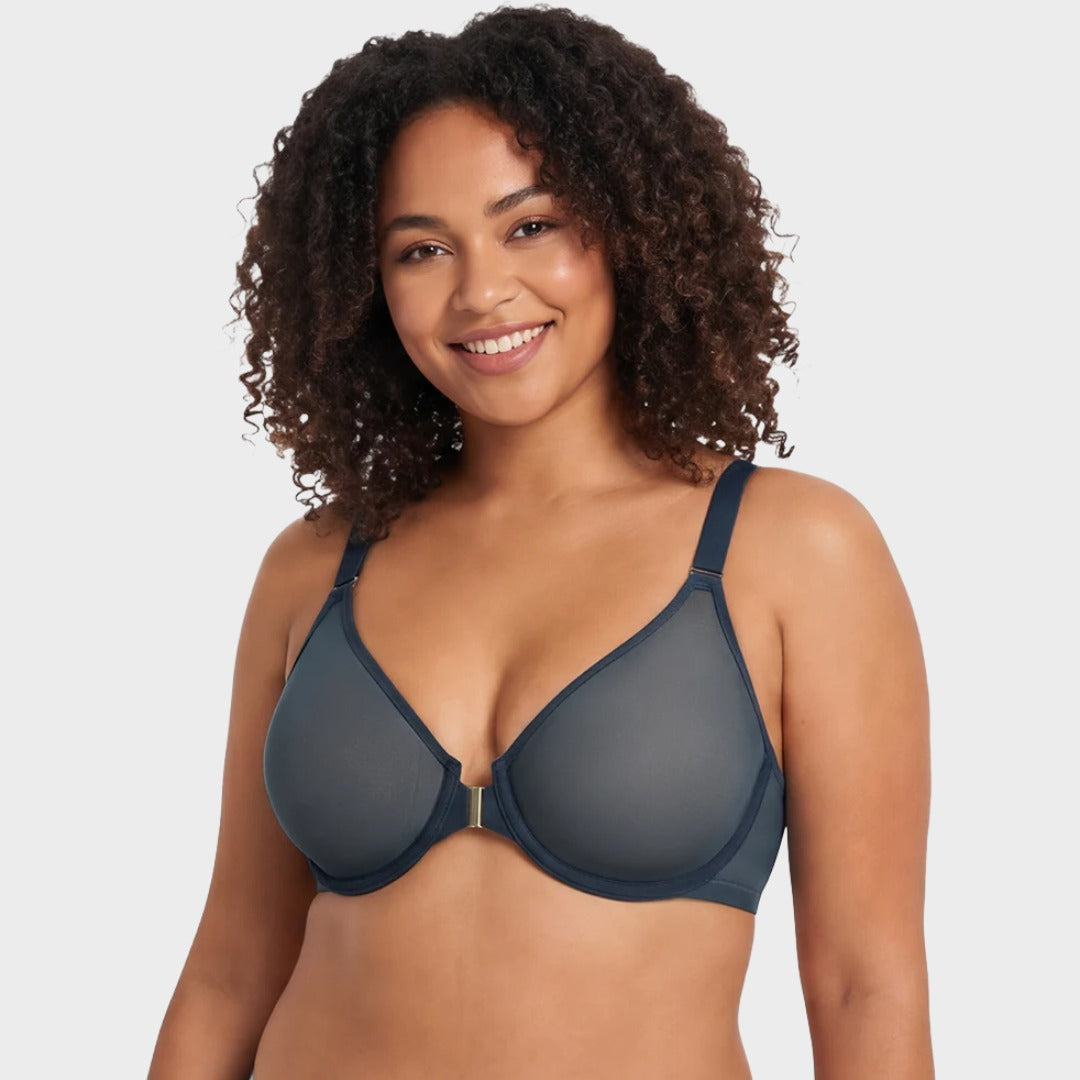 Front Closure Mesh Support Bra