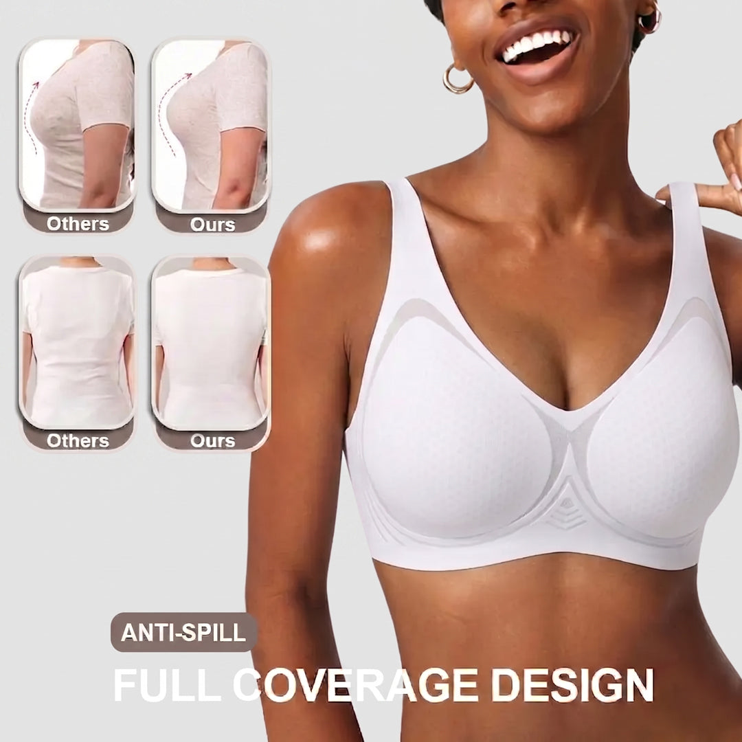 Women’s Ultra-Thin Seamless Wireless Bra with Deep V Neck