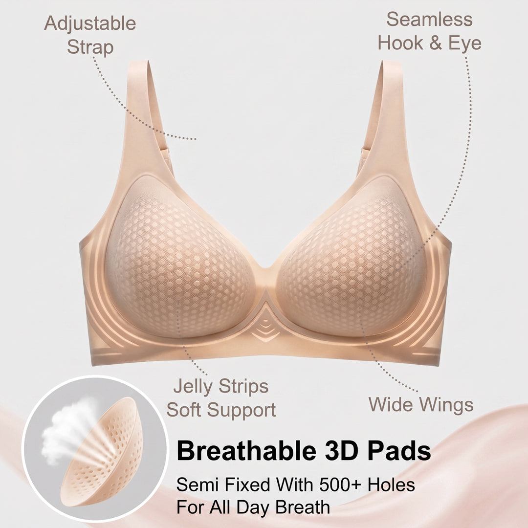 Women’s Ultra-Thin Seamless Wireless Bra with Deep V Neck