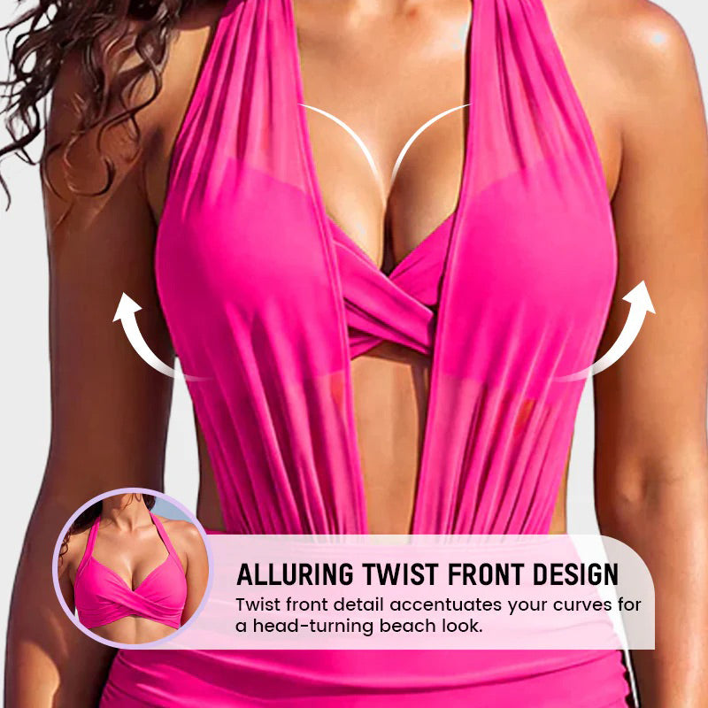 High-Waisted Tummy Control Mesh Bikini Set