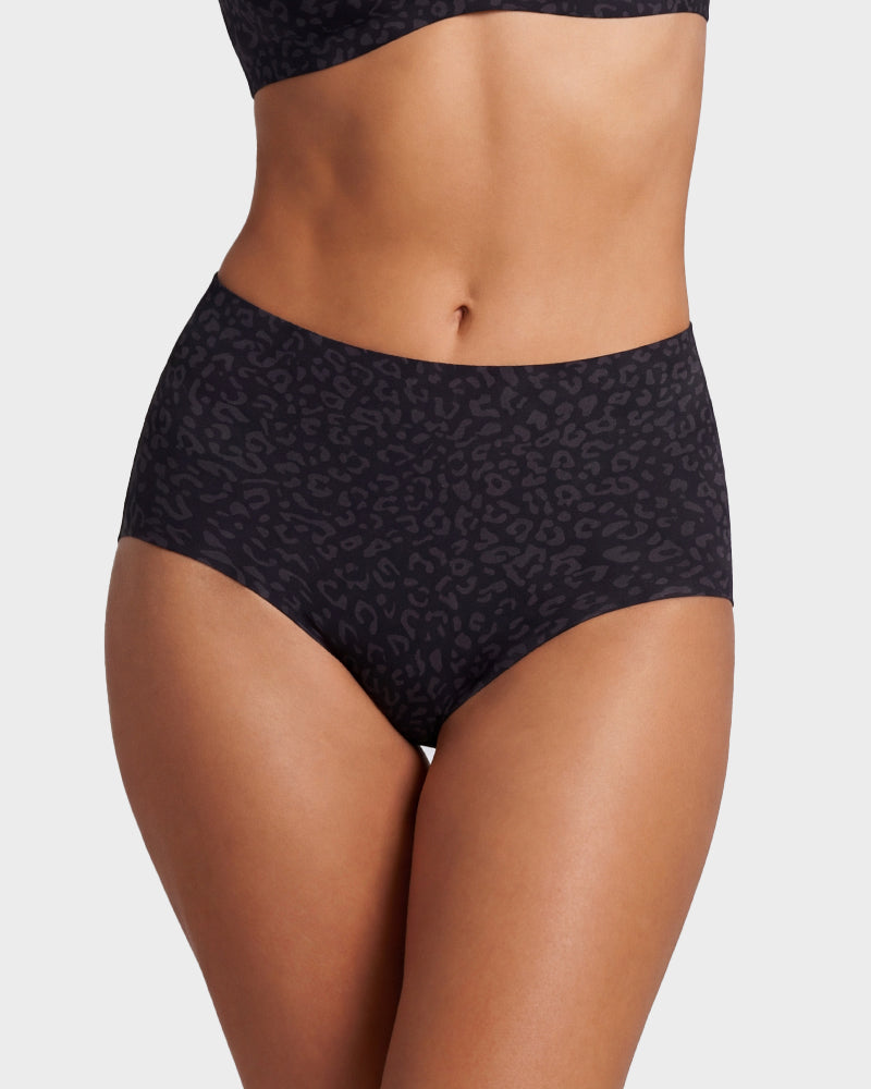 High Waist Seamless Leopard Tummy Brief(6 Pack)