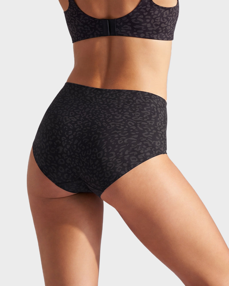 High Waist Seamless Leopard Tummy Brief(6 Pack)
