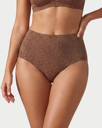 High Waist Seamless Leopard Tummy Brief(6 Pack)