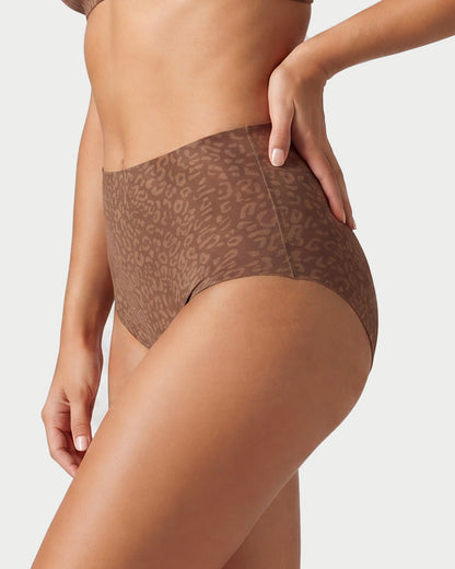 High Waist Seamless Leopard Tummy Brief(6 Pack)