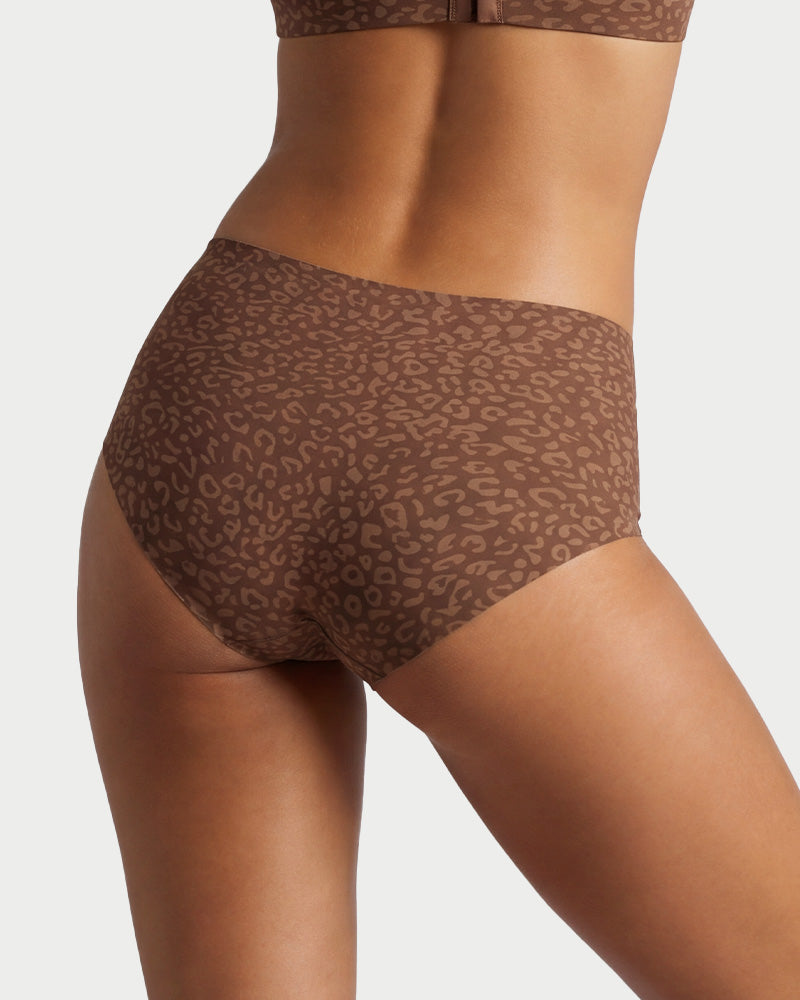 High Waist Seamless Leopard Tummy Brief(6 Pack)