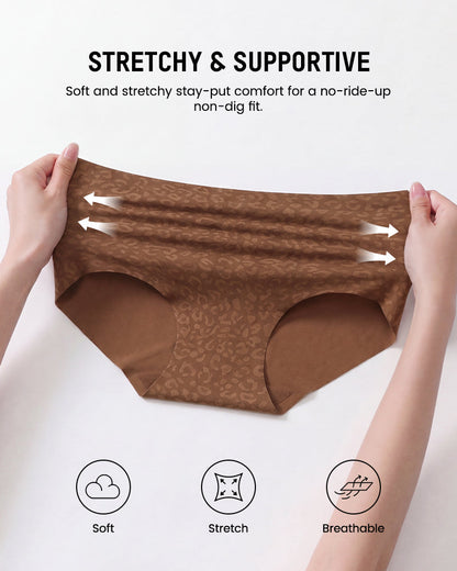 High Waist Seamless Leopard Tummy Brief(6 Pack)