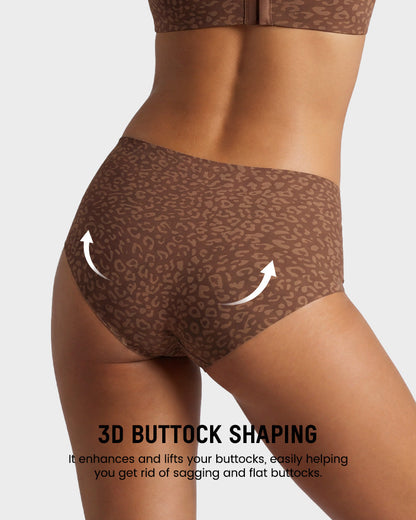 High Waist Seamless Leopard Tummy Brief(6 Pack)