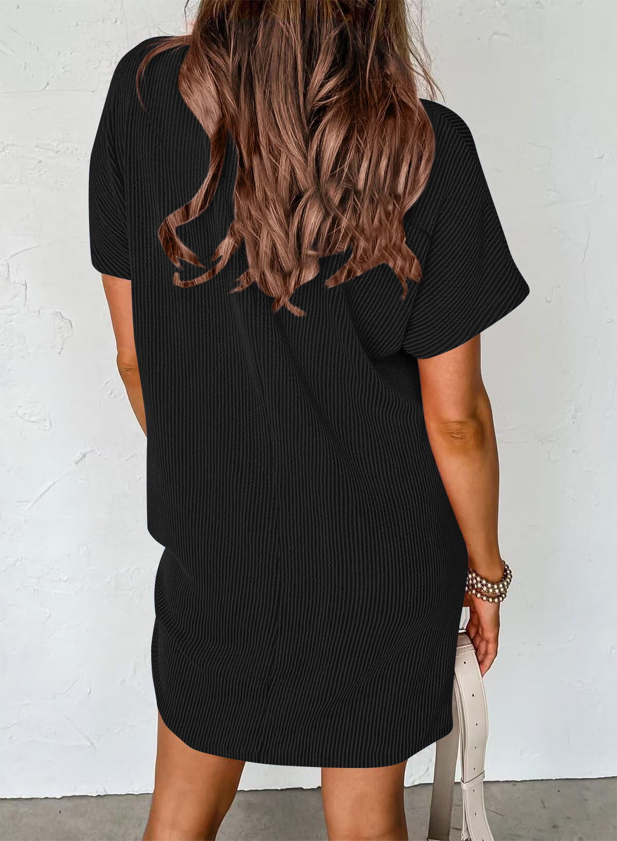 Slim Fit Striped Ribbed Mini Dress