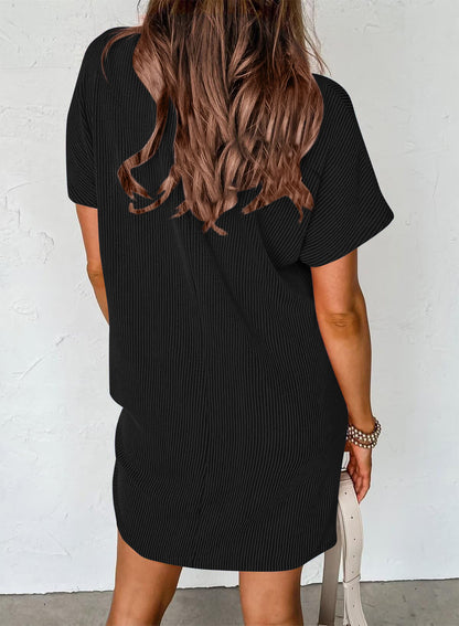 Slim Fit Striped Ribbed Mini Dress