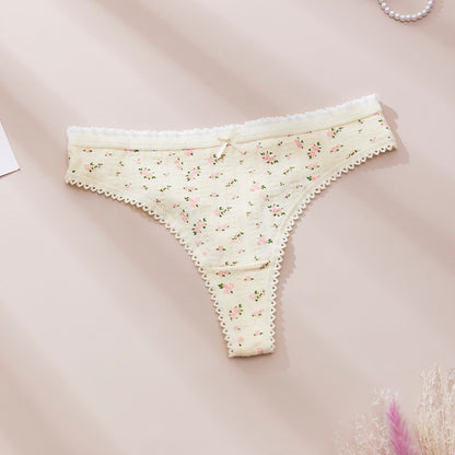 Floral Lace-Trim Bikini Briefs (5-Pack)