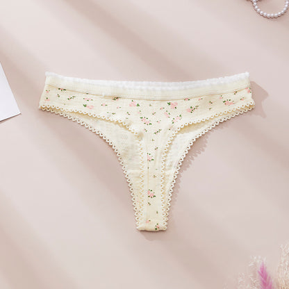 Floral Lace-Trim Bikini Briefs (5-Pack)