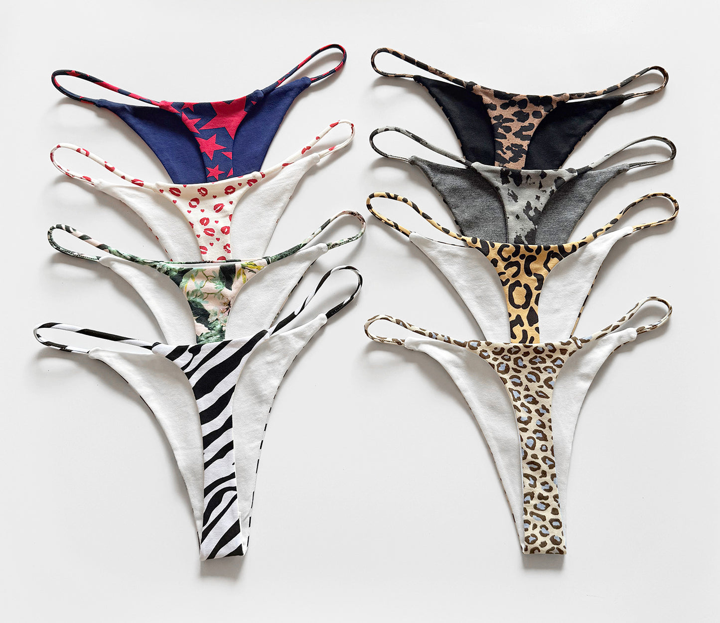 Printed String Thongs (4-Pack)