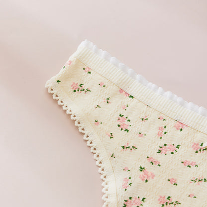 Floral Lace-Trim Bikini Briefs (5-Pack)