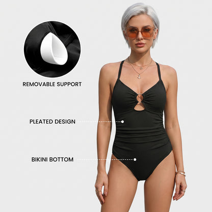 Slimming Tummy Control Ruched One-Piece Swimsuit