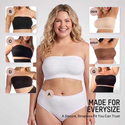 Stay‑Put Wireless Seamless Bandeau Bra