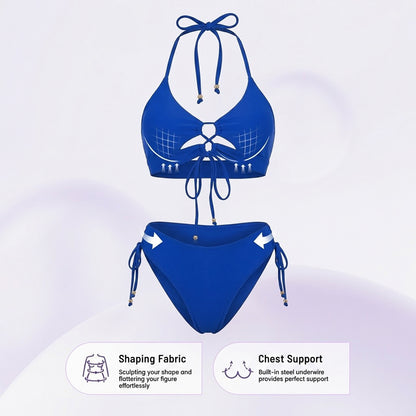 Tie-Front Push-Up Halter Bikini Set