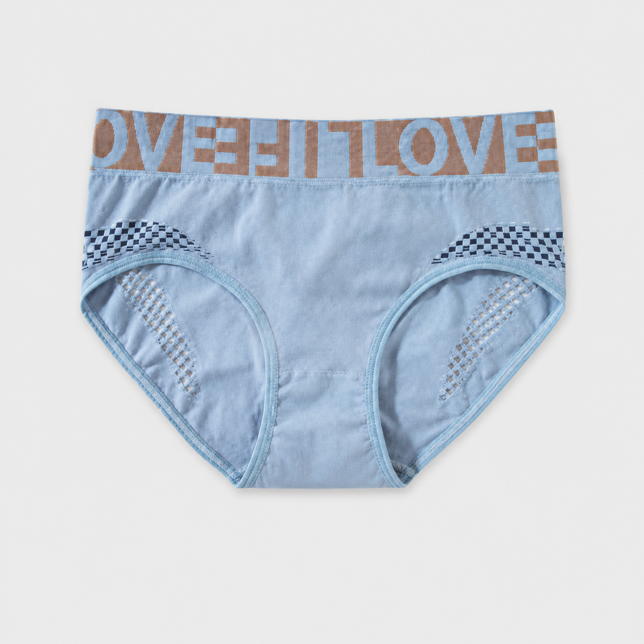 Grid Cutout Wide-Waistband Panties
